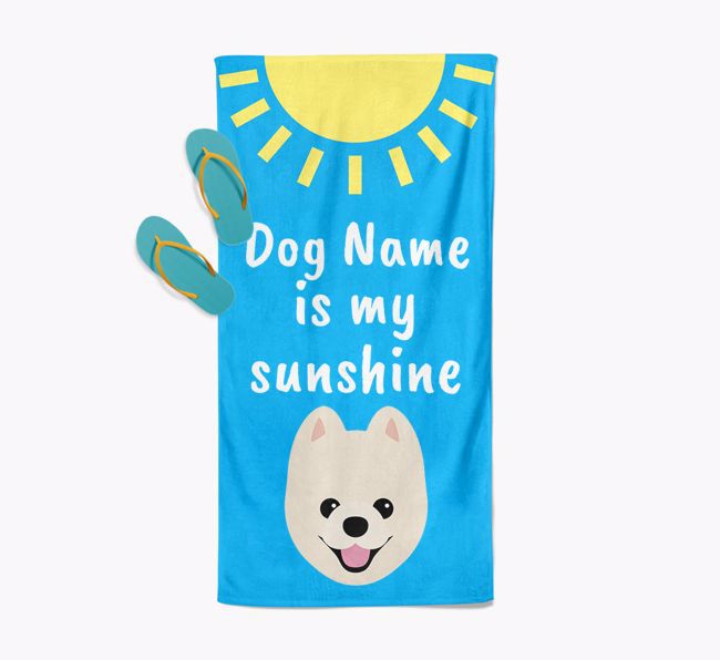 Personalised Pool Towel '{dogsName} is my Sunshine'